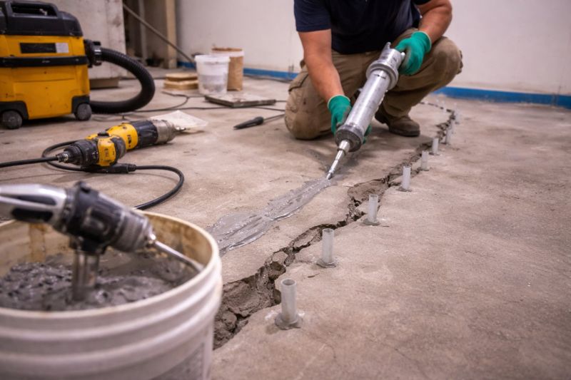 Cracked Basement Floor Repair in Stratford, CT