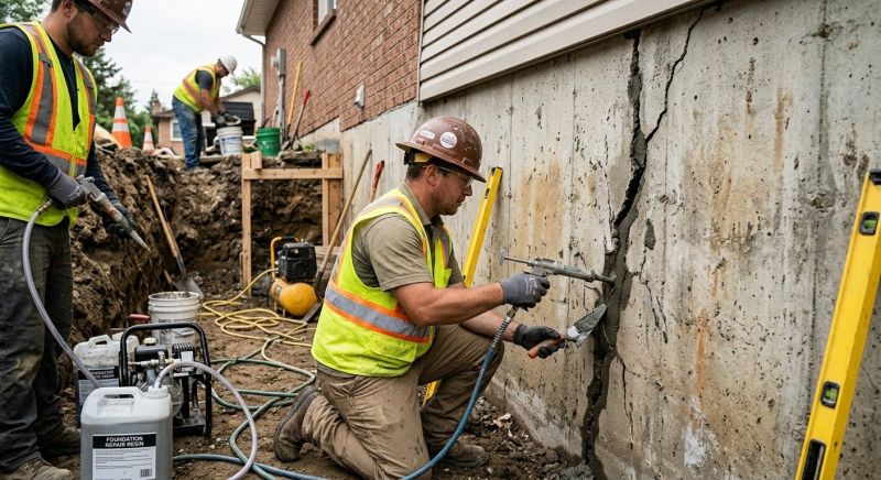 Cracked Foundation Repair in Shelton, CT