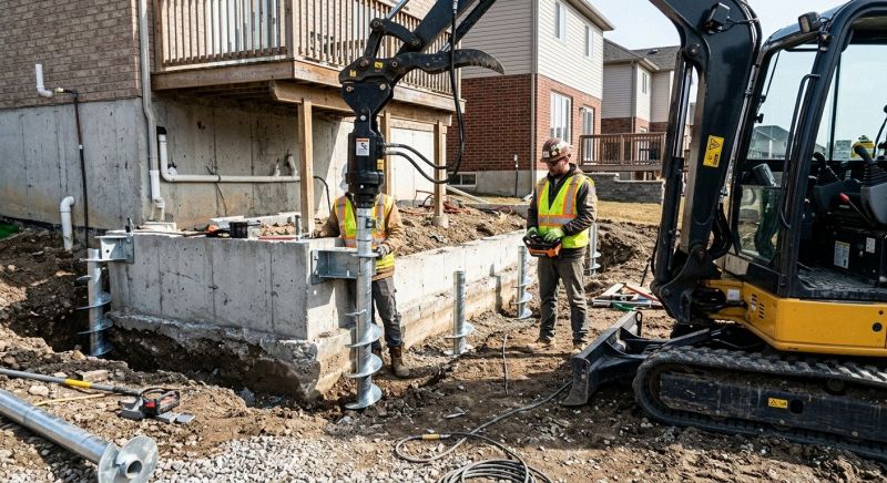 Helical Piers Installation in Stratford, CT