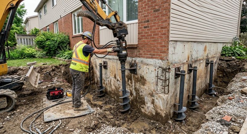 Helical Piers Installation in Stratford, CT