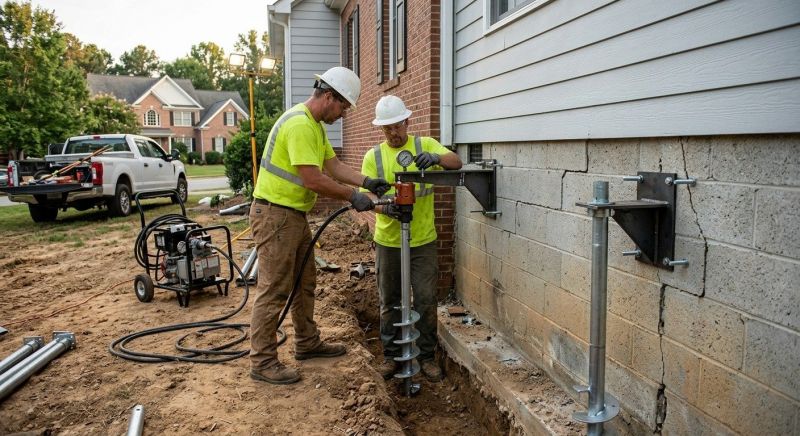 Helical Pile Installation in Stratford, CT