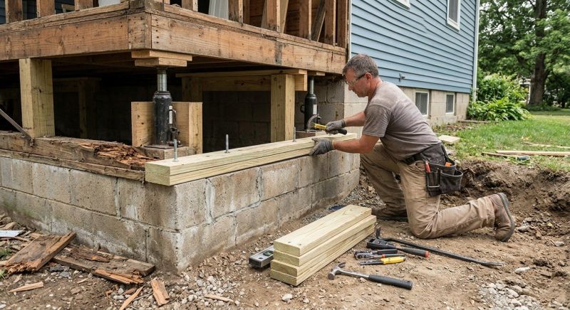 Sinking Foundation Repair in East Haven, CT
